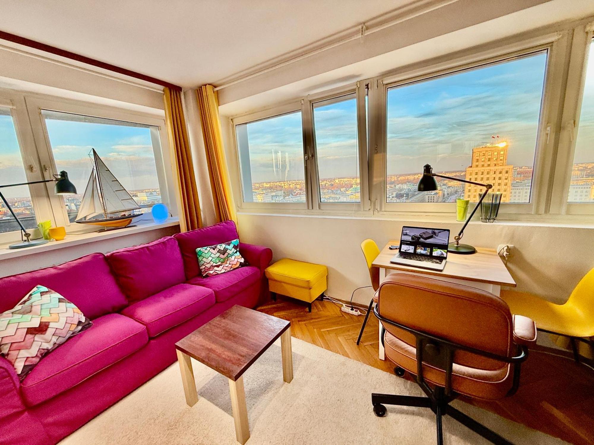 Super Apartment Yellow 2X Metro Fast Wifi 1 Gbs Netflix Panorama Miasta Варшава Экстерьер фото