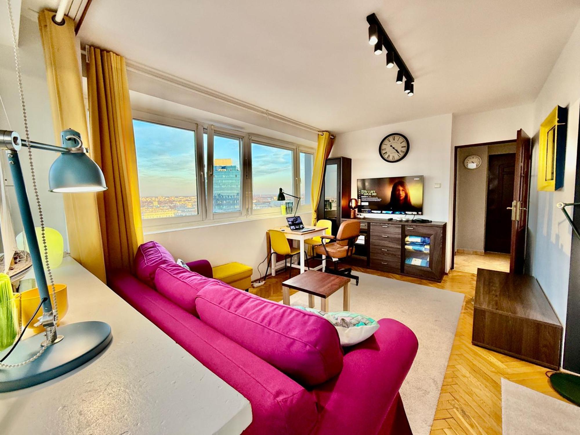 Super Apartment Yellow 2X Metro Fast Wifi 1 Gbs Netflix Panorama Miasta Варшава Экстерьер фото