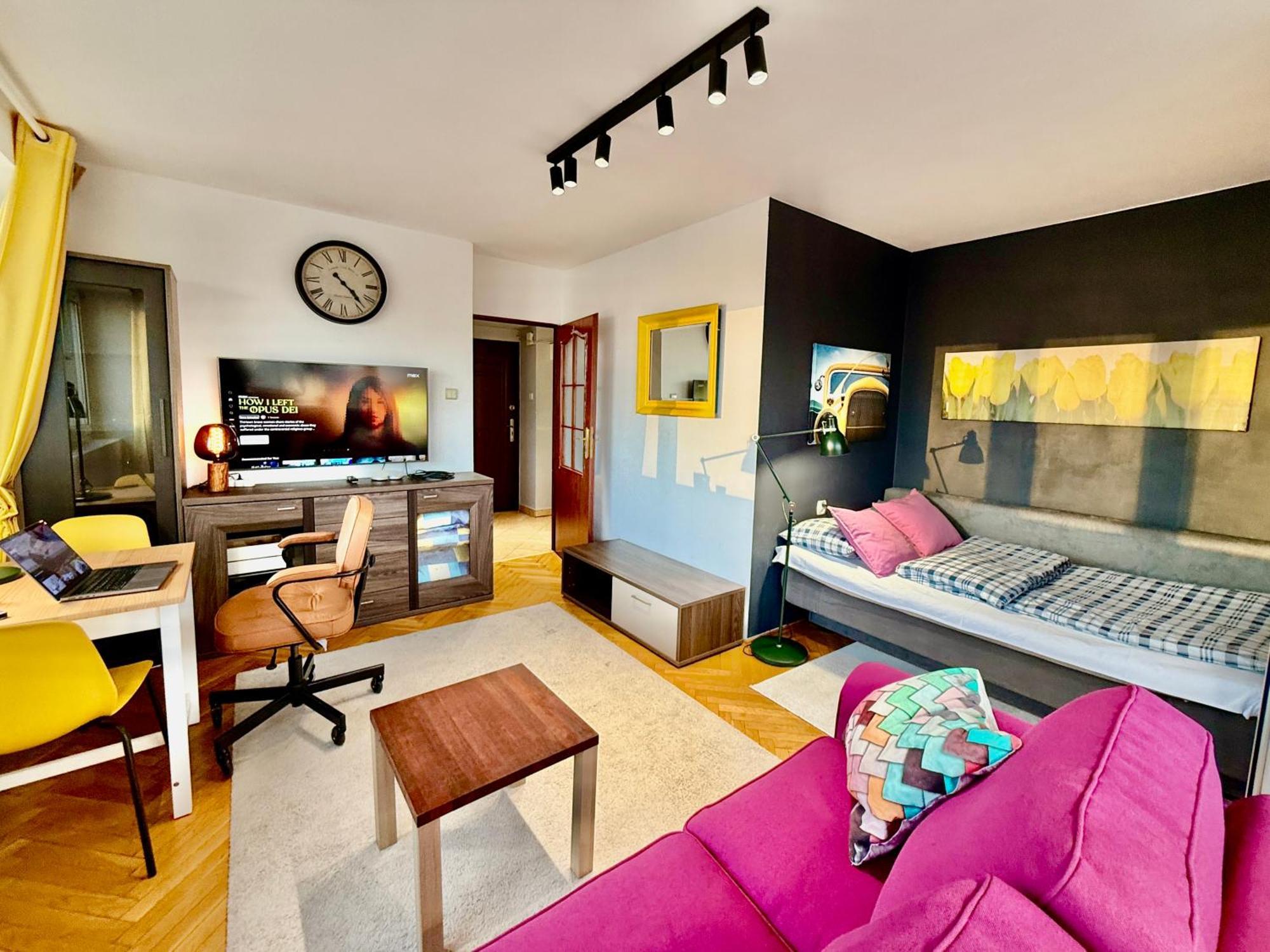 Super Apartment Yellow 2X Metro Fast Wifi 1 Gbs Netflix Panorama Miasta Варшава Экстерьер фото