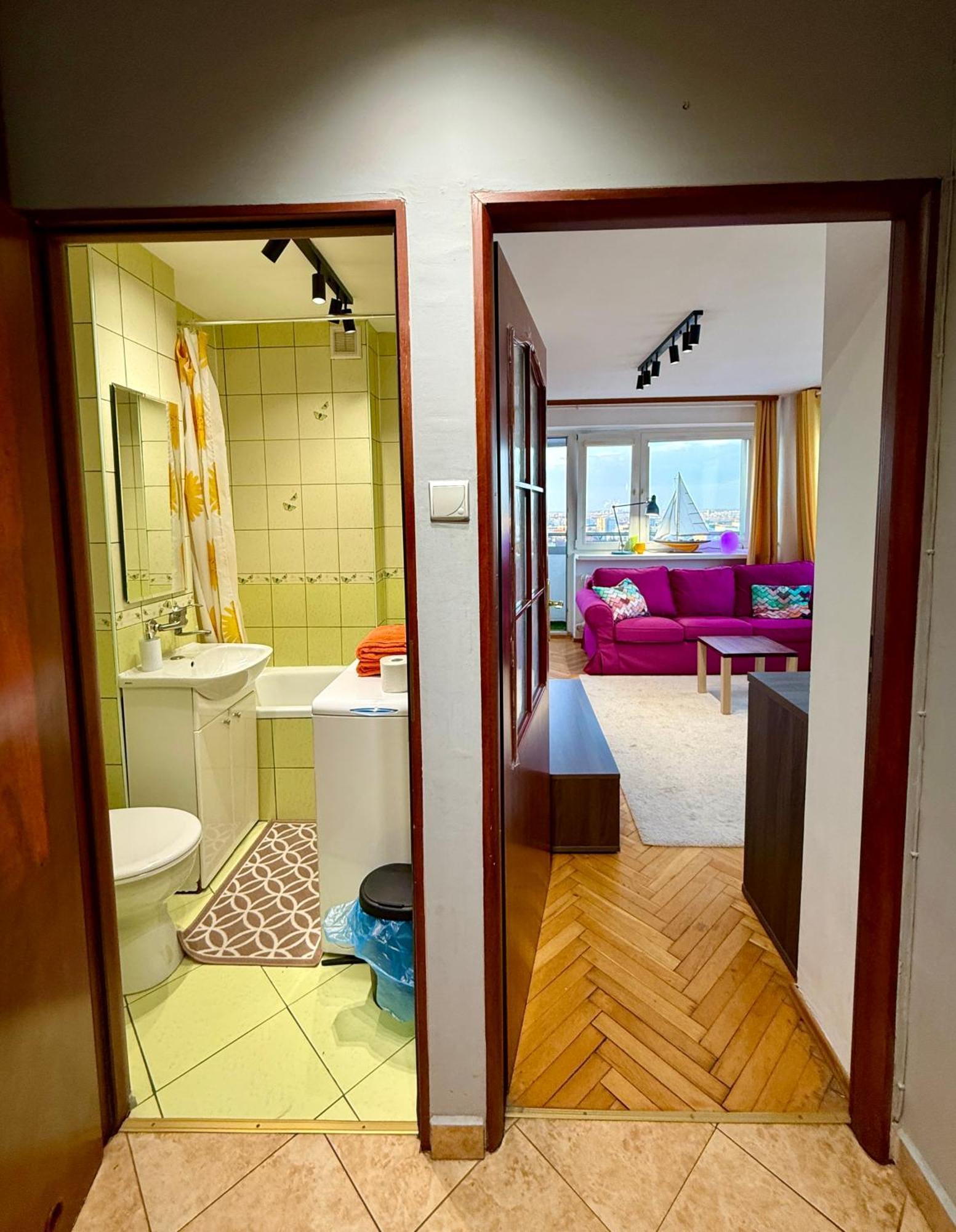 Super Apartment Yellow 2X Metro Fast Wifi 1 Gbs Netflix Panorama Miasta Варшава Экстерьер фото