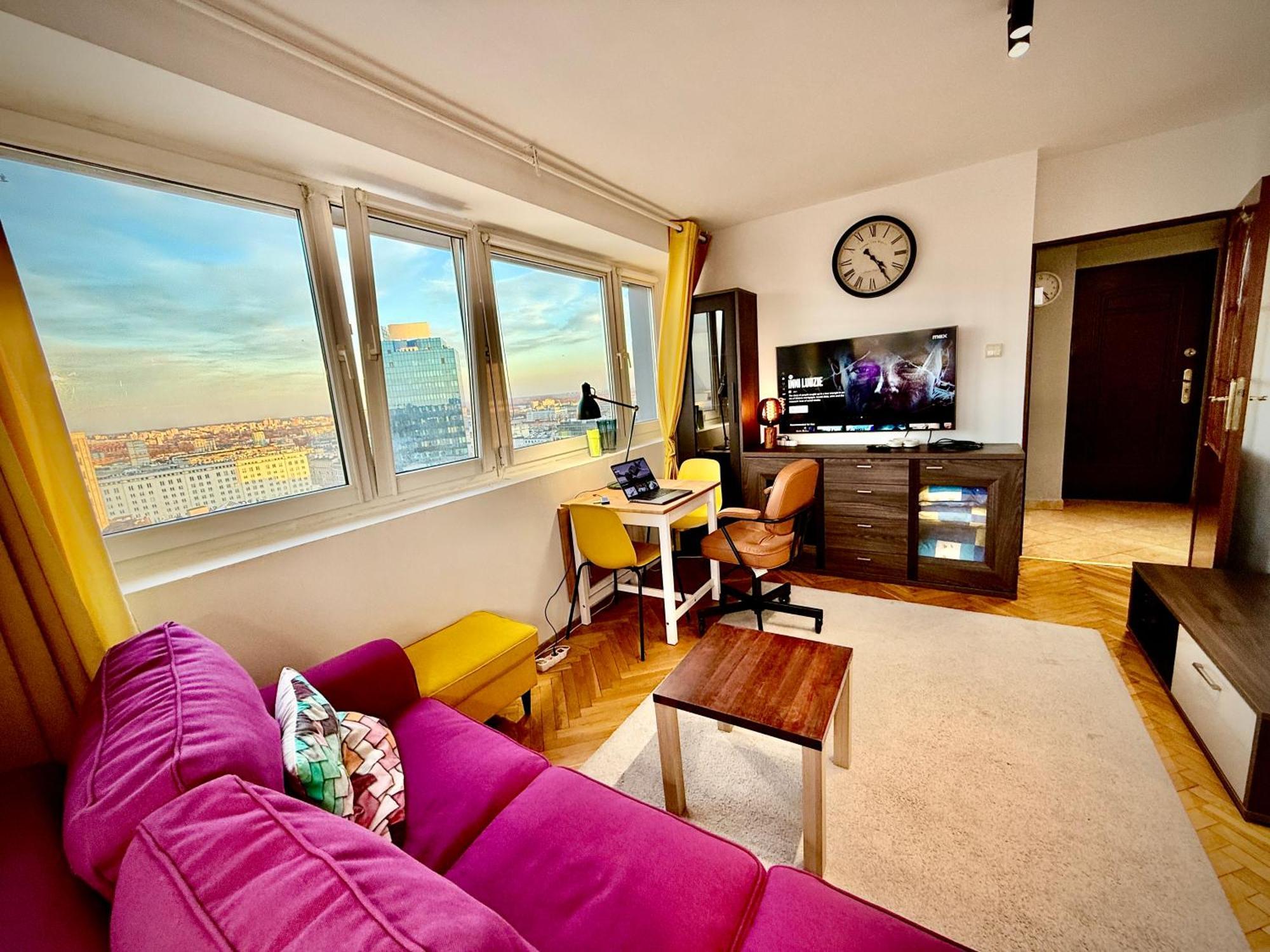 Super Apartment Yellow 2X Metro Fast Wifi 1 Gbs Netflix Panorama Miasta Варшава Экстерьер фото