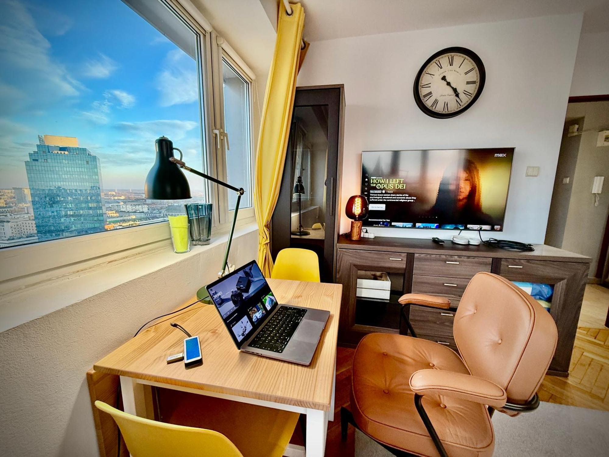 Super Apartment Yellow 2X Metro Fast Wifi 1 Gbs Netflix Panorama Miasta Варшава Экстерьер фото